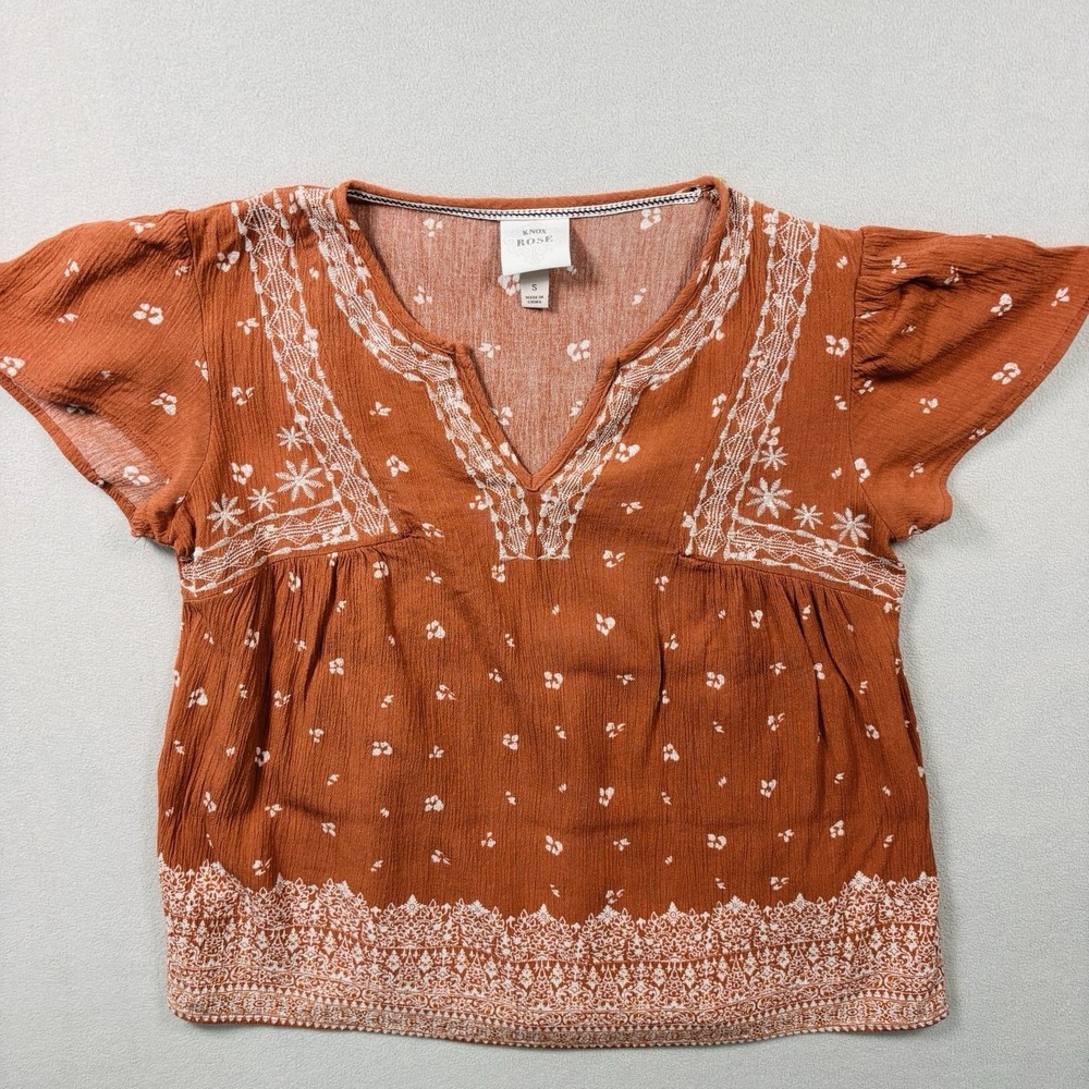 knox rose top Boho Festival Embroidery Sm Flowy Top